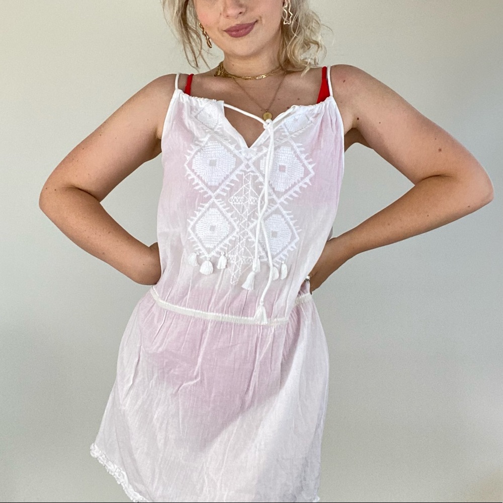 Boho sundress in white by Pilyq
